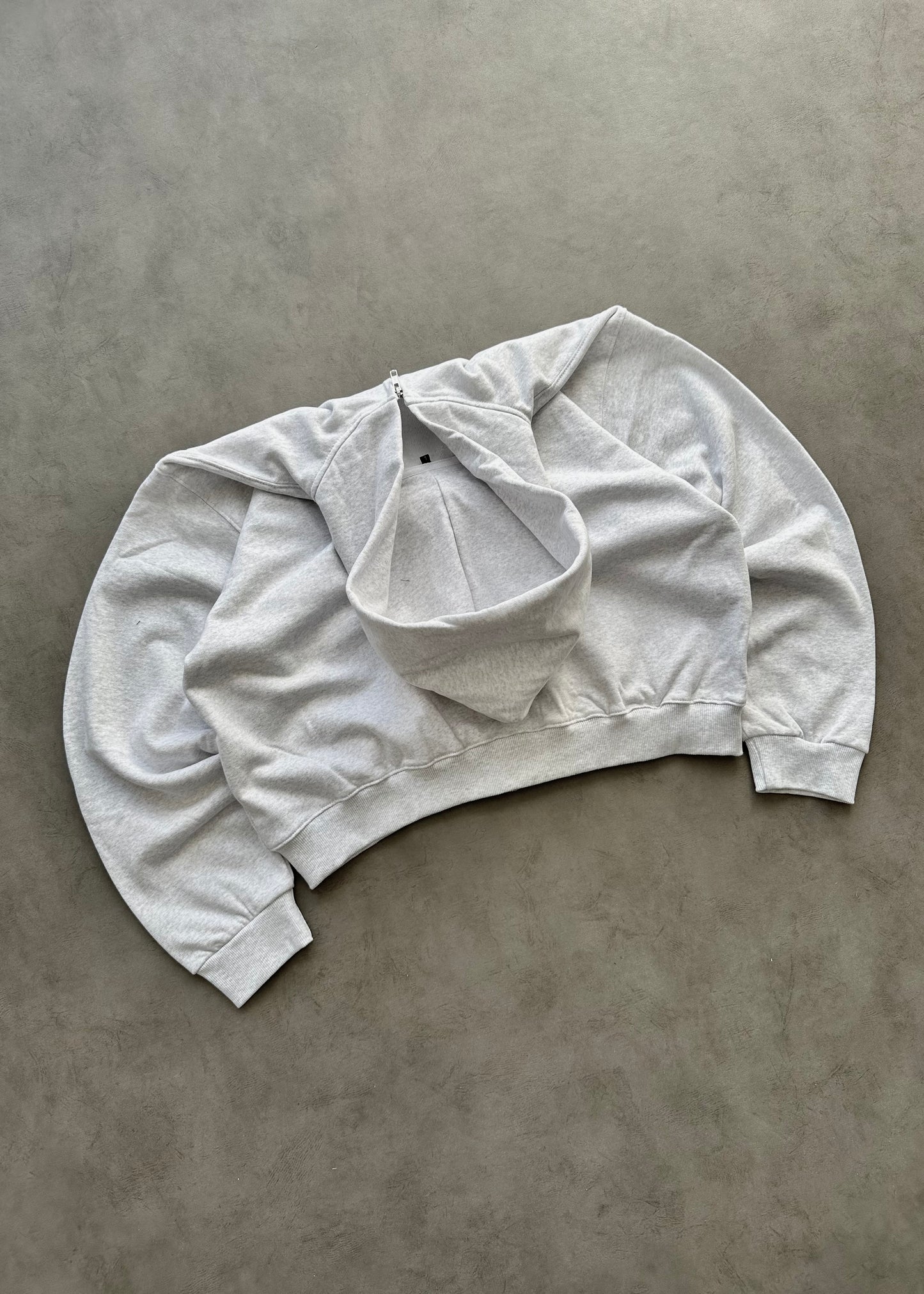 ZIP HOODIE BLANK 450 GSM - HEATHER GREY