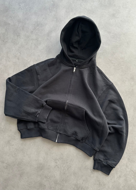 ZIP HOODIE BLANK 450 GSM - FADED BLACK