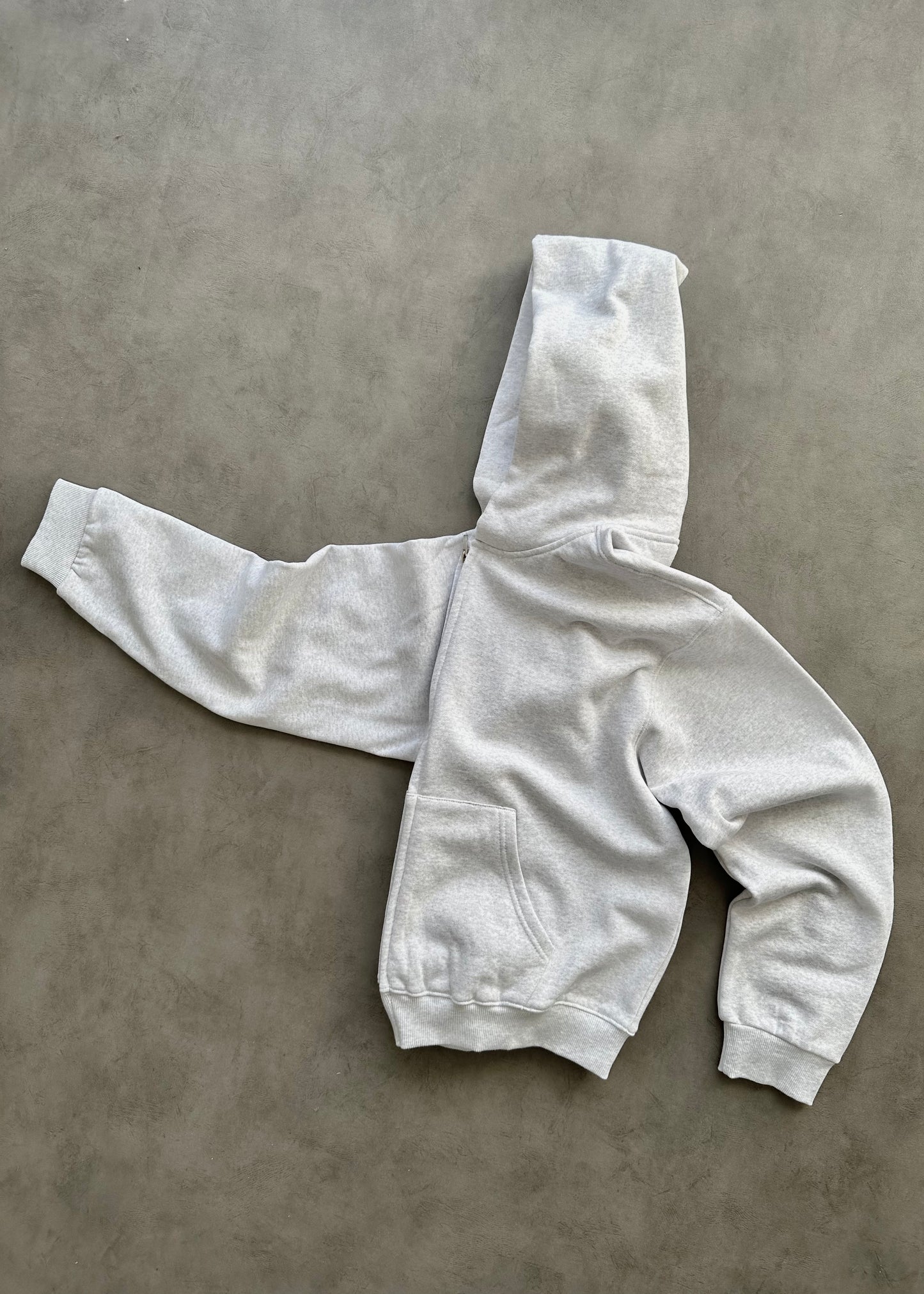 ZIP HOODIE BLANK 450 GSM - HEATHER GREY