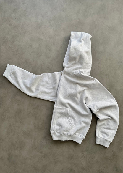 ZIP HOODIE BLANK 450 GSM - HEATHER GREY