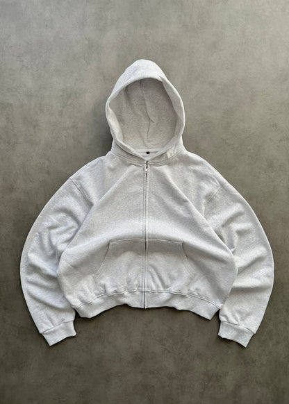 ZIP HOODIE BLANK 450 GSM - HEATHER GREY