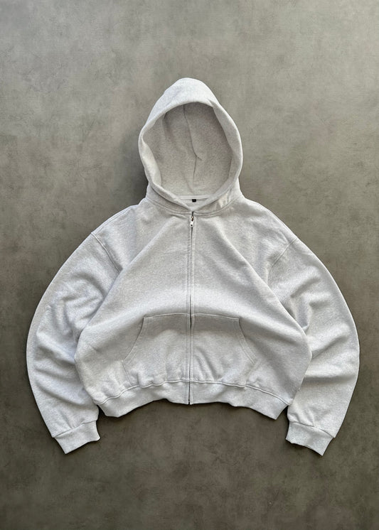 ZIP HOODIE BLANK 450 GSM - HEATHER GREY