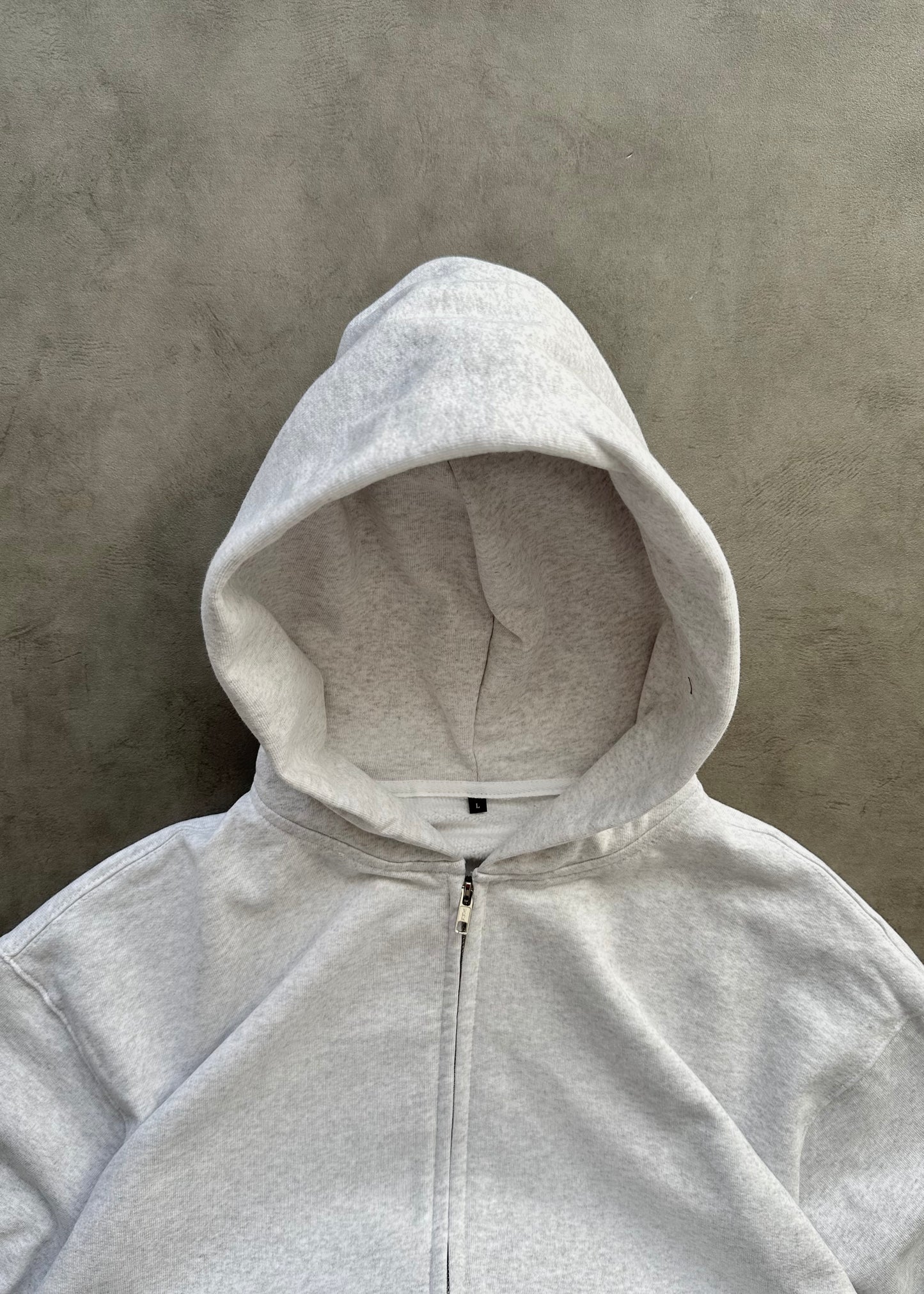 ZIP HOODIE BLANK 450 GSM - HEATHER GREY