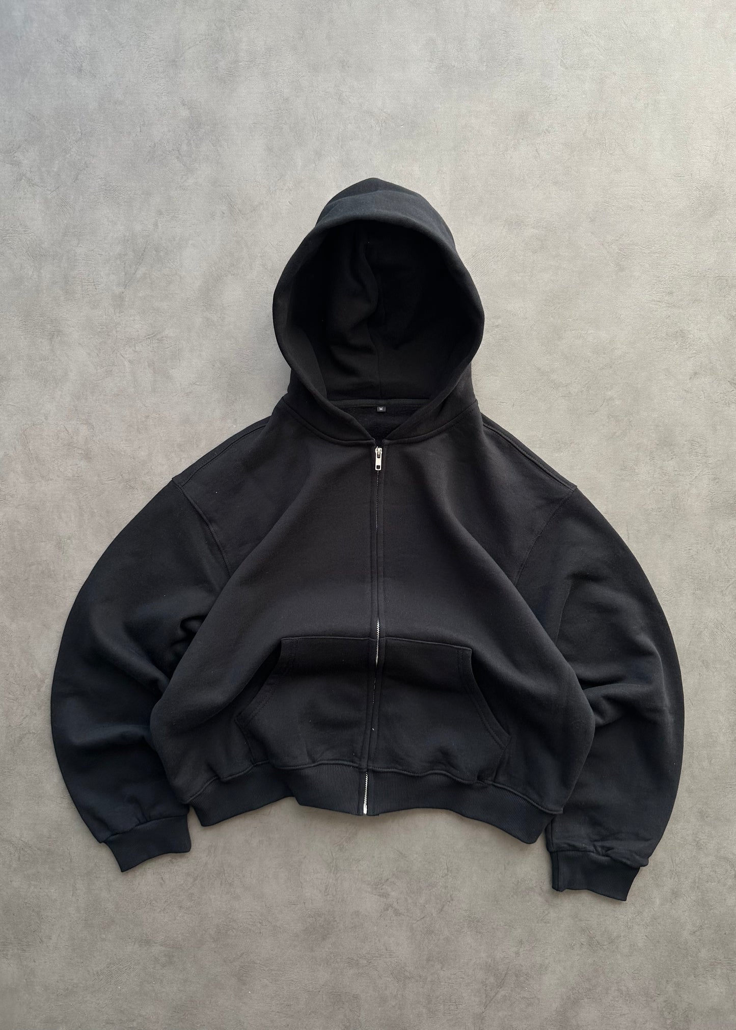 ZIP HOODIE BLANK 450 GSM - FADED BLACK
