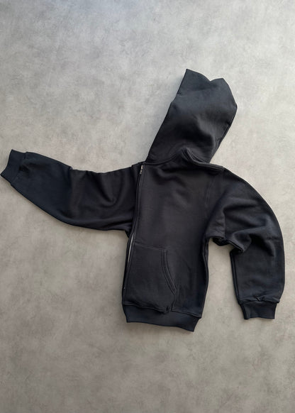 ZIP HOODIE BLANK 450 GSM - FADED BLACK