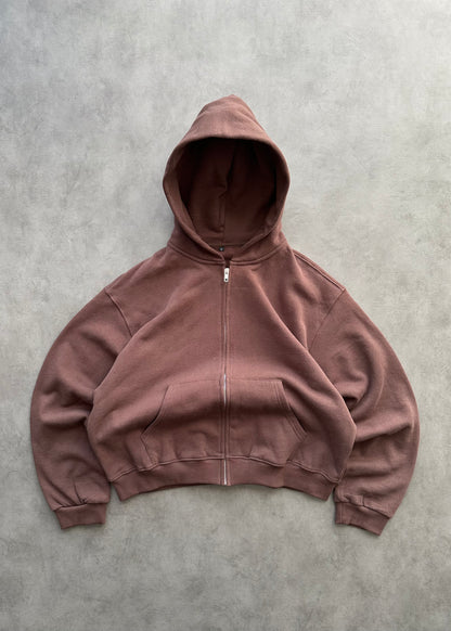 ZIP HOODIE BLANK 450 GSM - COFFEE