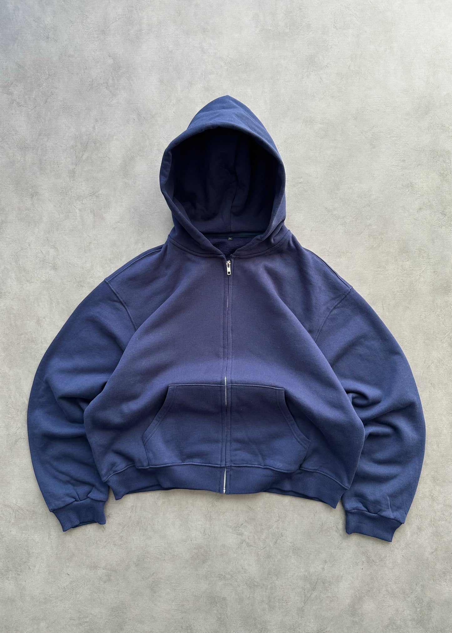 ZIP HOODIE BLANK 450 GSM - FADED NAVY