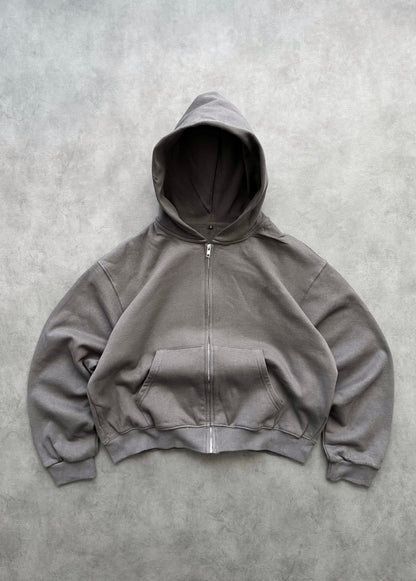 ZIP HOODIE BLANK 450 GSM - FADED CHARCOAL
