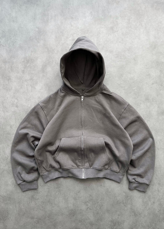 ZIP HOODIE BLANK 450 GSM - FADED CHARCOAL