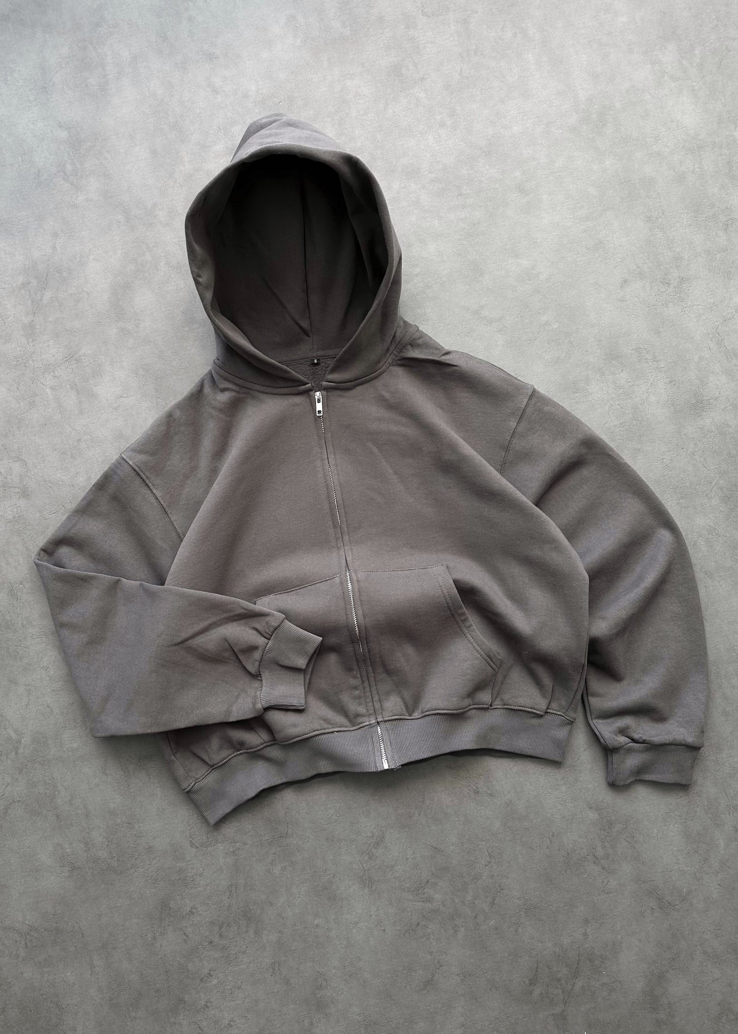 ZIP HOODIE BLANK 450 GSM - FADED CHARCOAL
