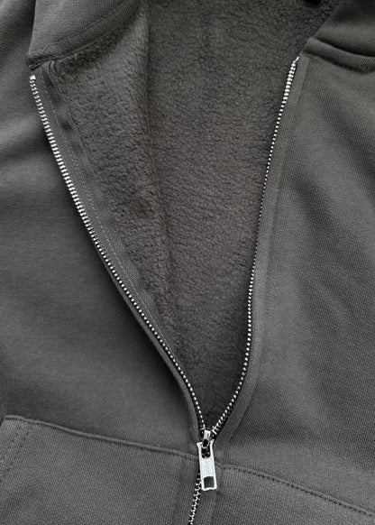 ZIP HOODIE BLANK 450 GSM - FADED CHARCOAL